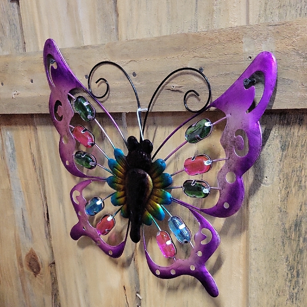 Colorful Metal Butterfly Wall Art